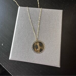 Italian 10K Yellow Solid Gold Initials J Necklace (18-20 Inches)